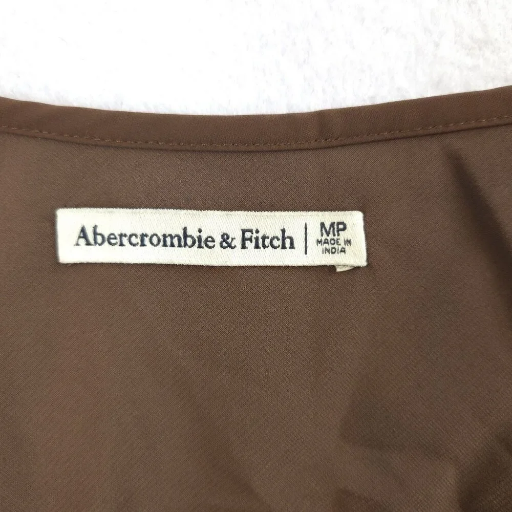 Abercromie & Fitch Julia Slip Maxi Dress Brown Seashell MP Slit Resort Beach